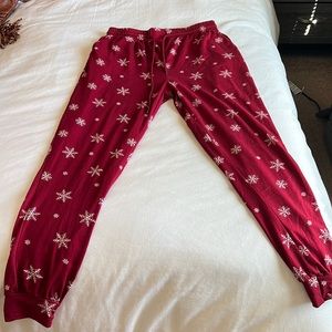 Red and white Snowflake Pajama Pants
